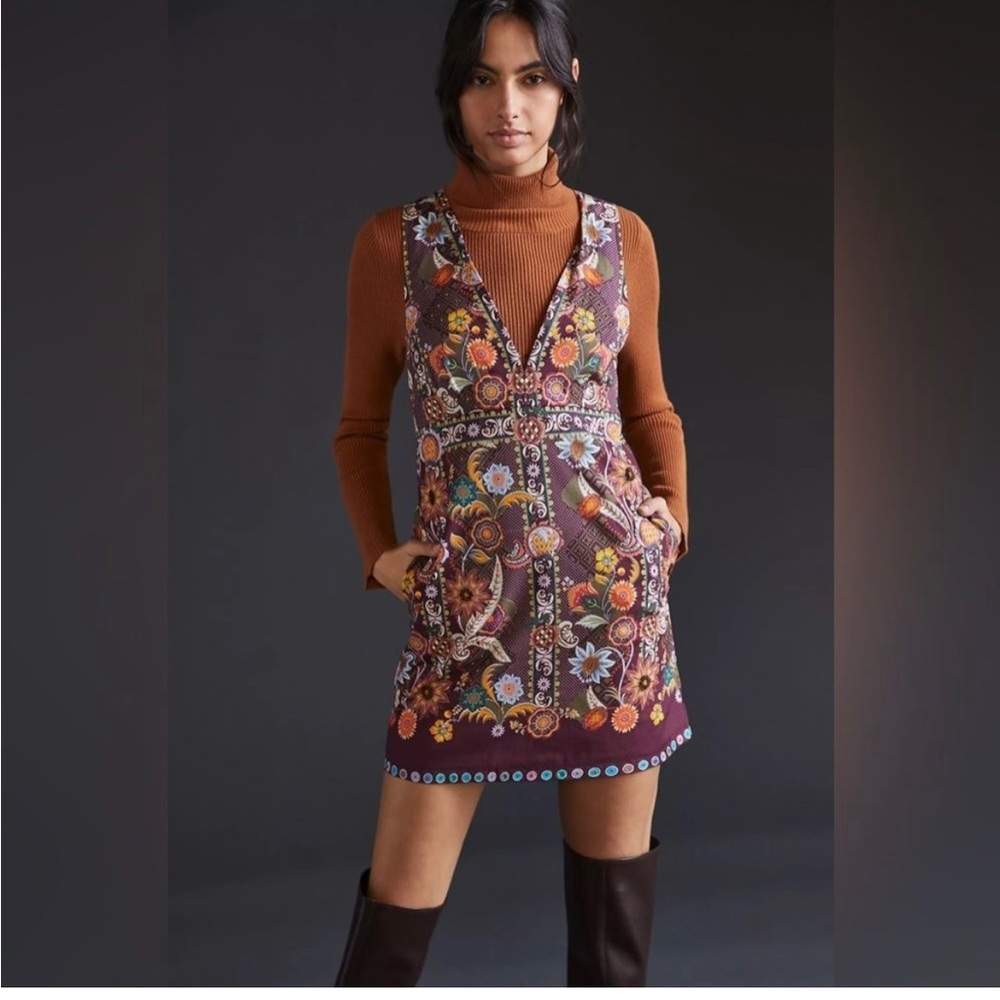 Anthropologie Tanvi Kedia Beaded Mini Dress